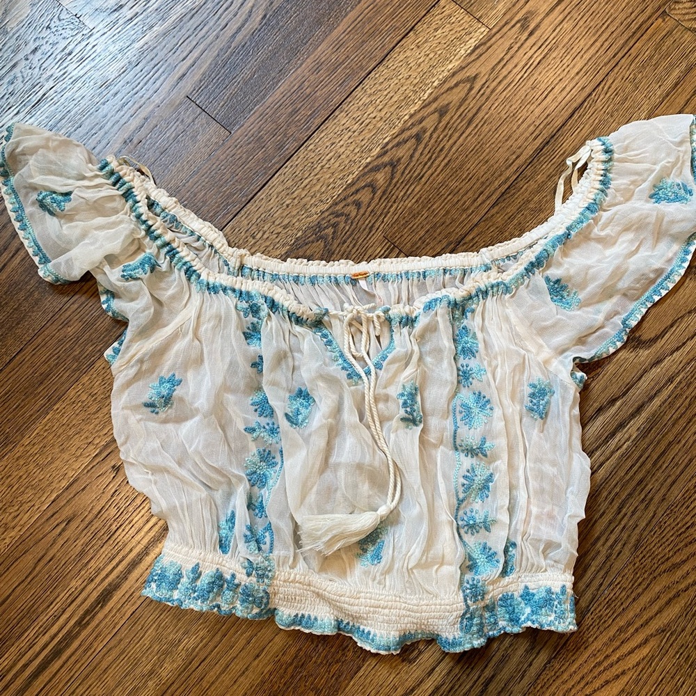 Off the shoulder cropped top